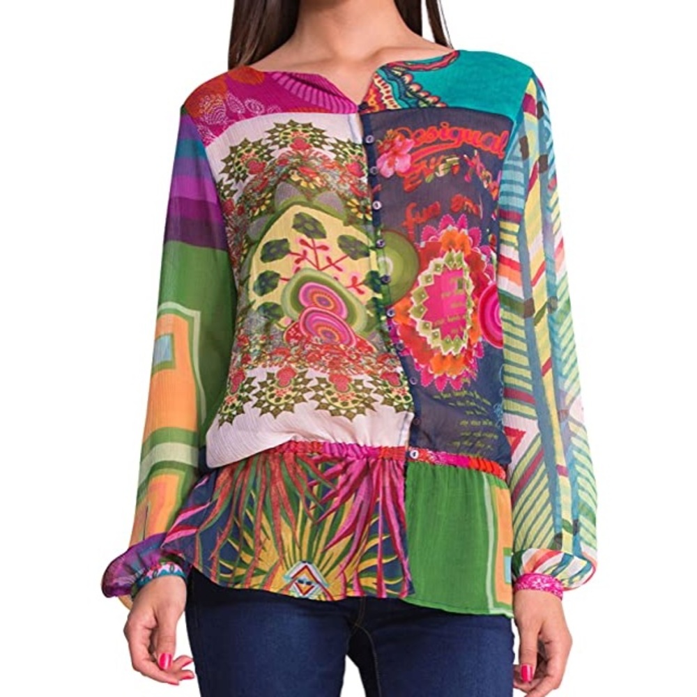 Desigual Semi-Sheer Tunic Blouse